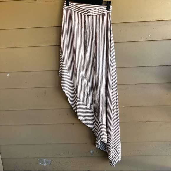 LuLus King Harbor Tan and White Striped Maxi Skirt - Size Small Neutral Classic - Picture 5 of 6